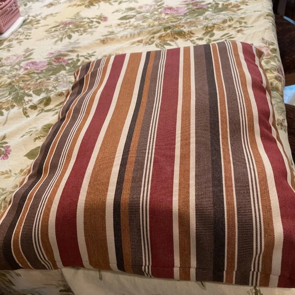 Set of 4 Cushion Source Custom Made Striped Pillows Fall Colors 15